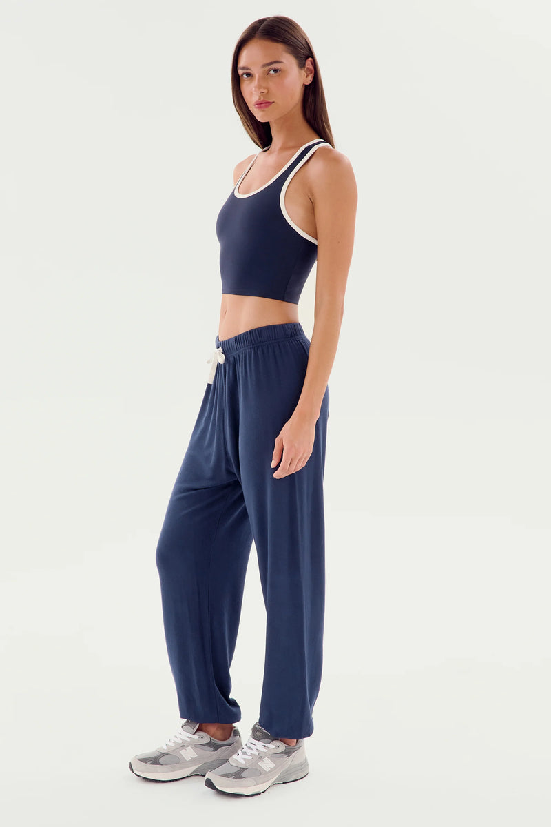 Splits59 Andie Warm Up Oversized Sweatpants in Navy - SKULPT Dublin