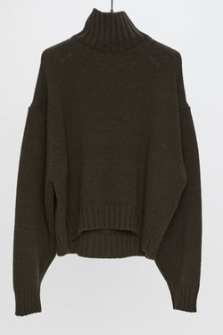 Hache Polo Neck Jumper in Military - SKULPT Dublin