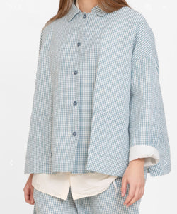 Apuntob Jacket in Gingham Seagreen - SKULPT Dublin