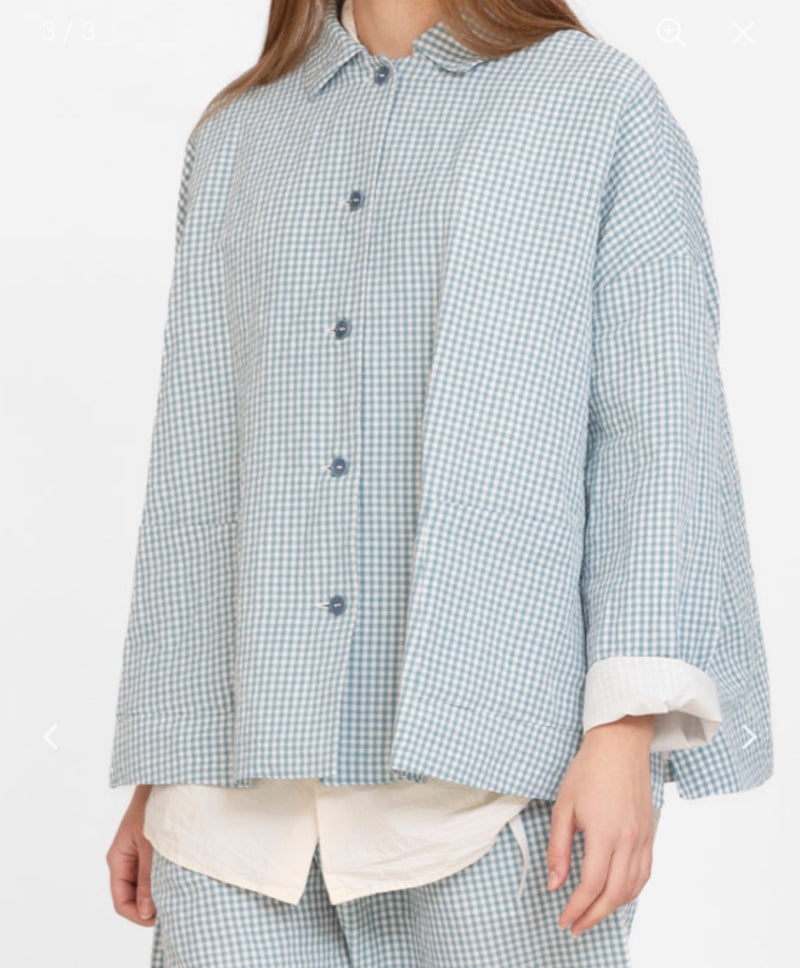 Apuntob Jacket in Gingham Seagreen - SKULPT Dublin