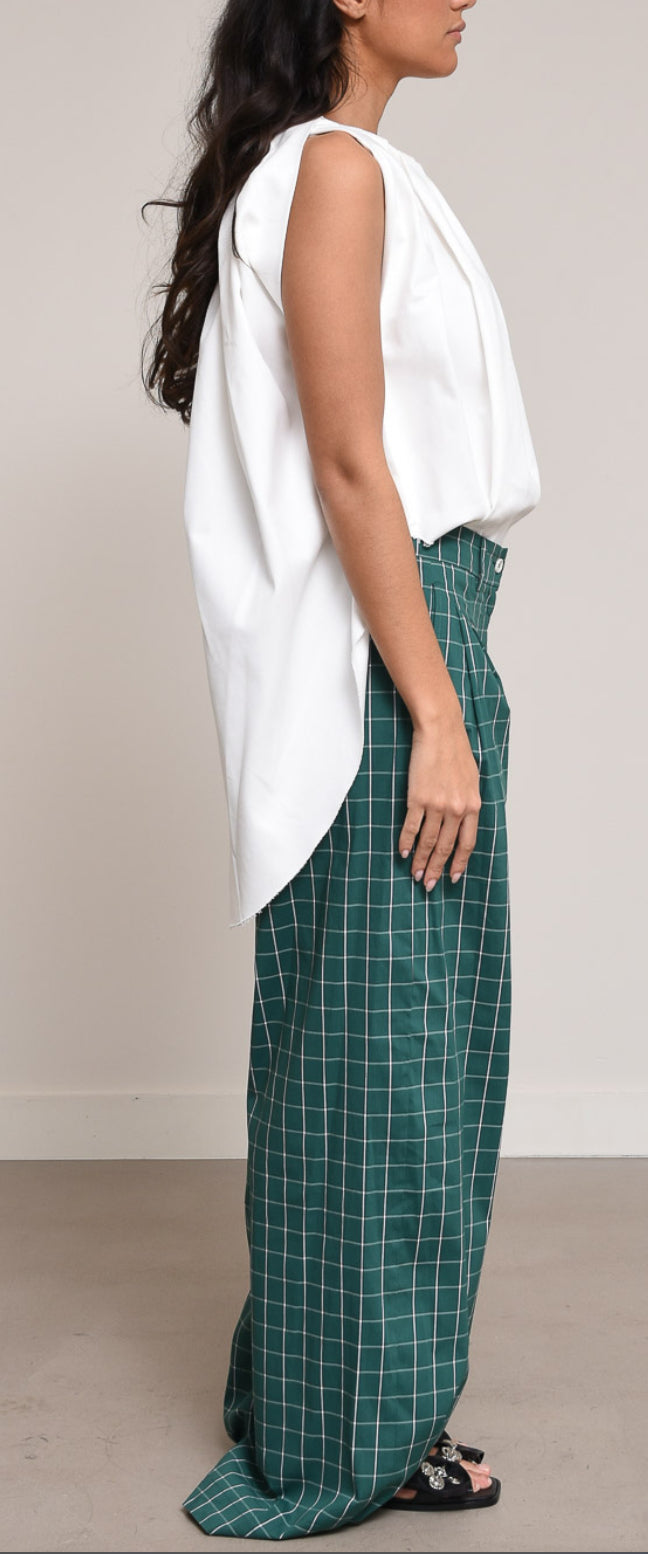 Jejia Trousers in Green Check - SKULPT Dublin