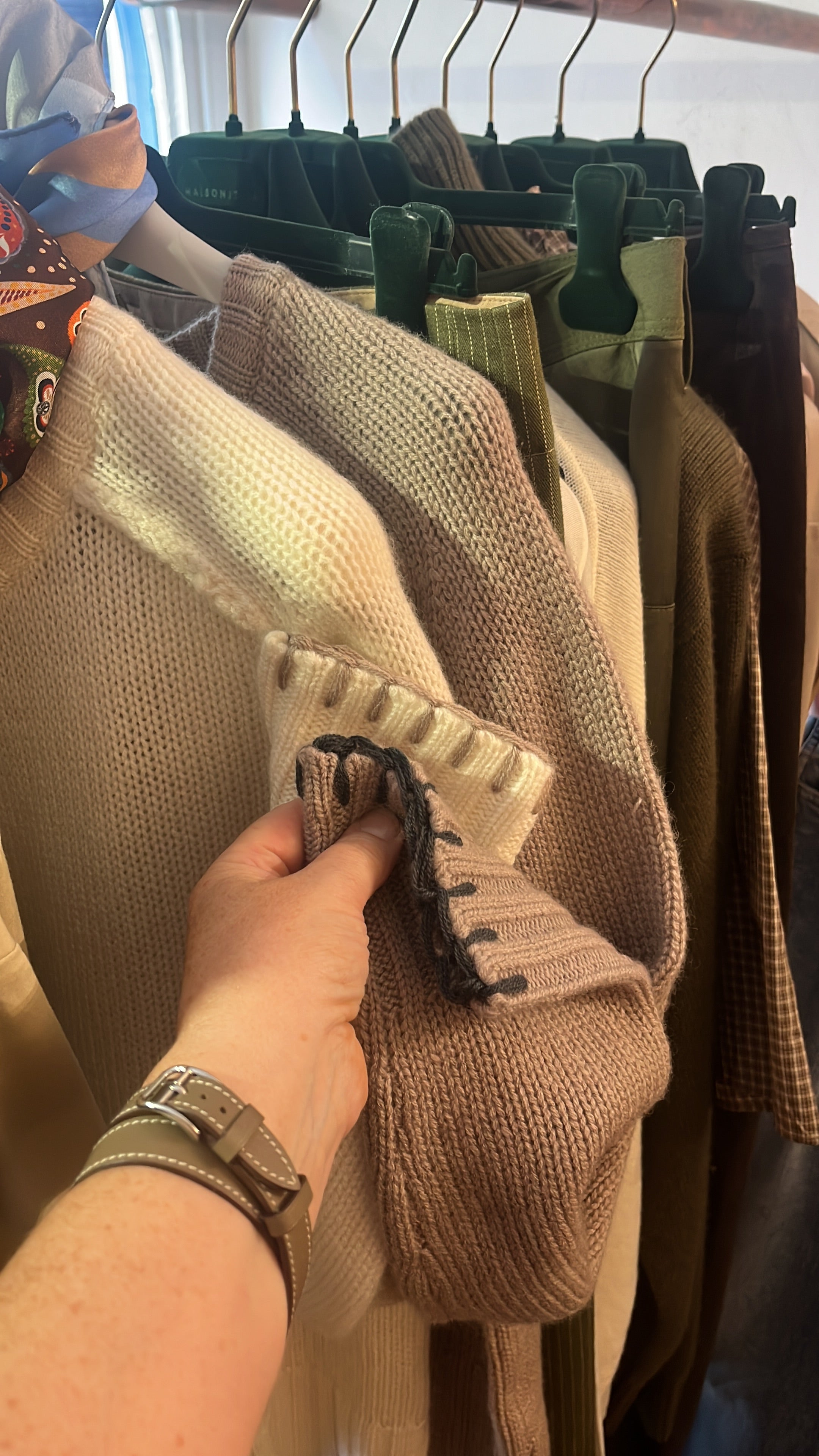 Kristensen du Nord Cashmere Jumper in Cappuchino and Grey