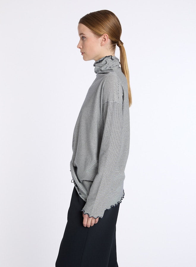 Lis Lareida Roll Neck Jersey Navy Stripe - SKULPT Dublin