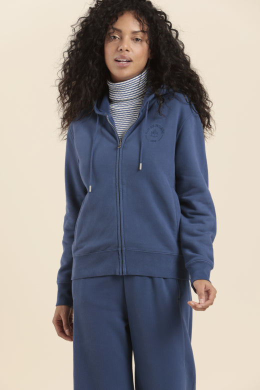 Mat de Misaine Zipped Hoodie in Denim Blue - SKULPT Dublin