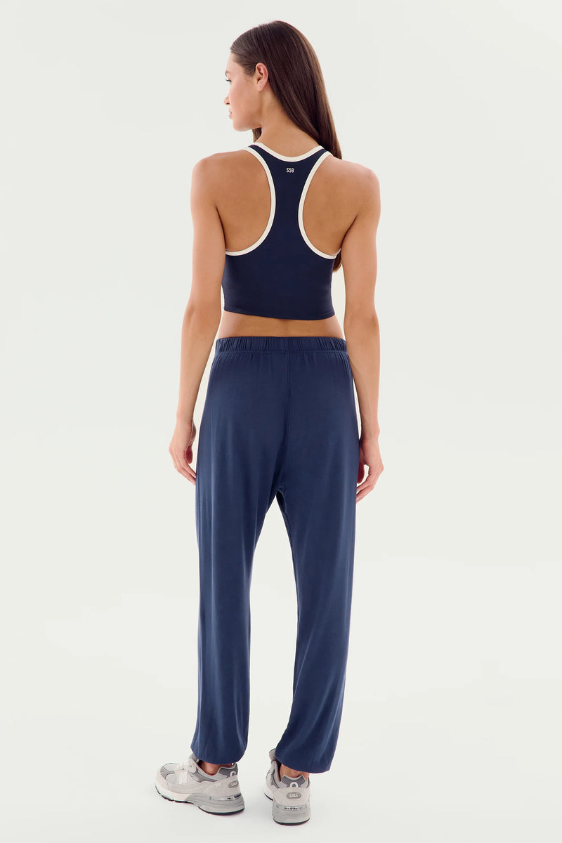 Splits59 Andie Warm Up Oversized Sweatpants in Navy - SKULPT Dublin