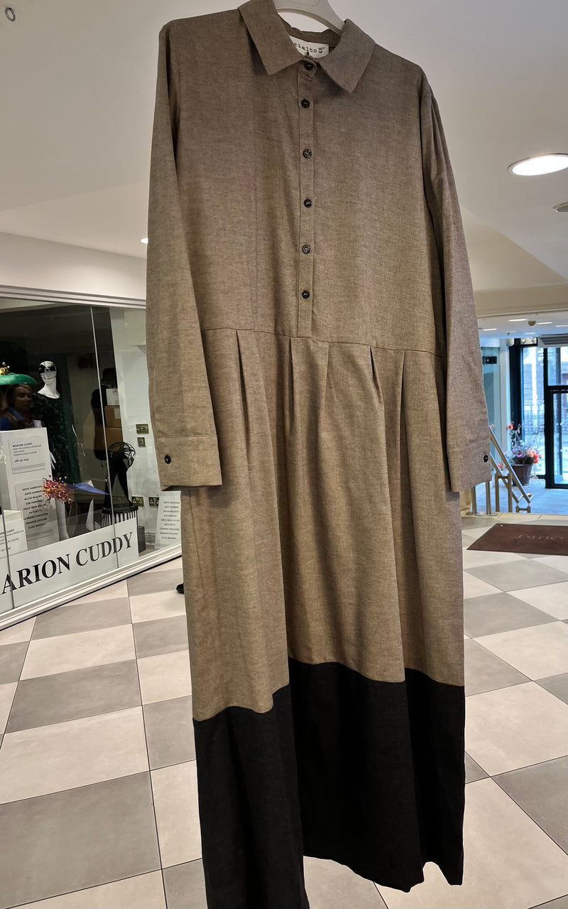 rialto48 Two Tone Dress in Twine and Grey - SKULPT Dublin