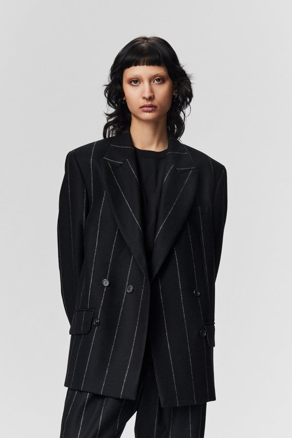 ADNYM Pin Stripe Blazer in Black - SKULPT Dublin