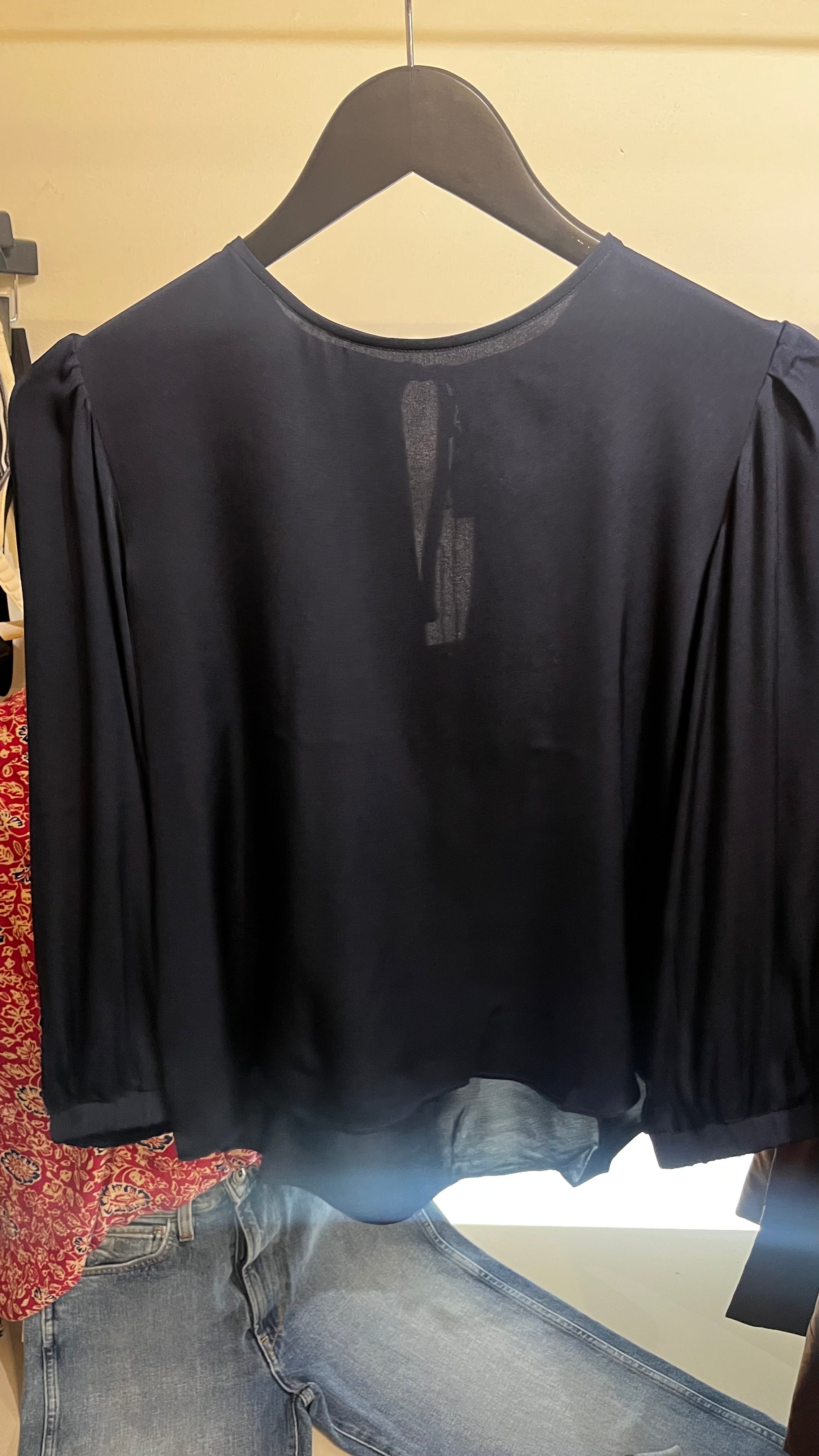 Silks95Five Washable Silk Shirt in Navy - SKULPT Dublin