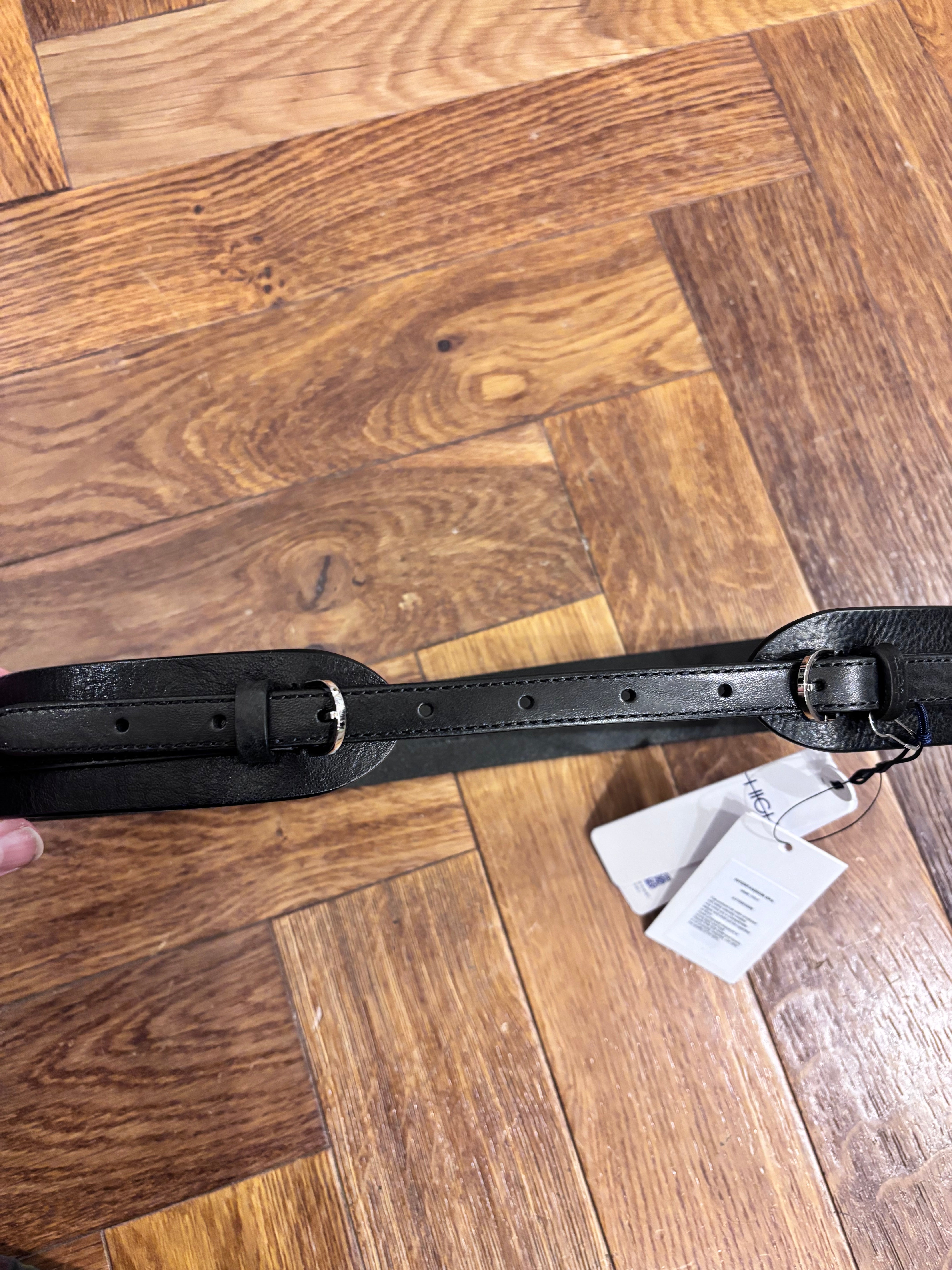 High Everyday Couture Double Closure Black Leather Belt - SKULPT Dublin