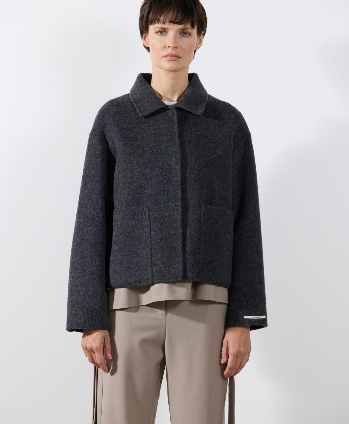 Rialto48 Wool Coat in Anthracite - SKULPT Dublin