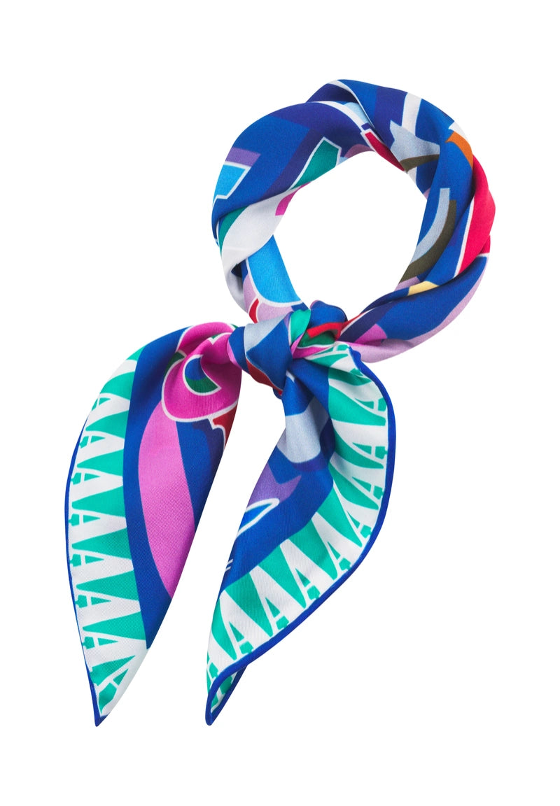 Codello Small Silk Scarf ABC Blue