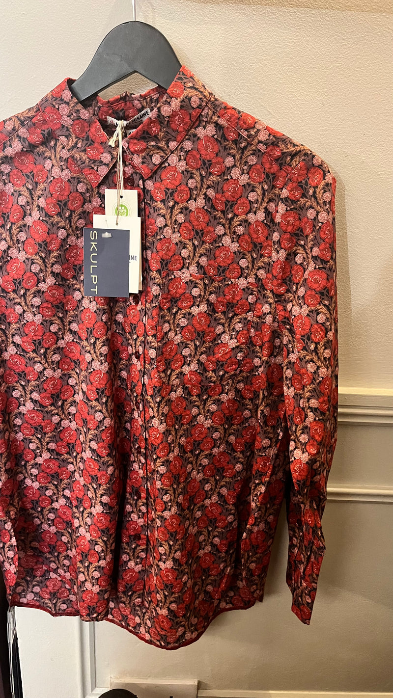 Mat de Misaine Liberty Print Shirt in Berry Hues - SKULPT Dublin