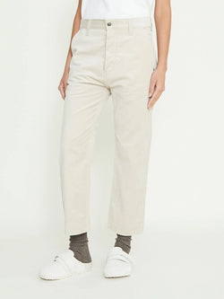 Sofie D'Hoore Pan Cropped Trousers Brushed Velvet in Shell - SKULPT Dublin