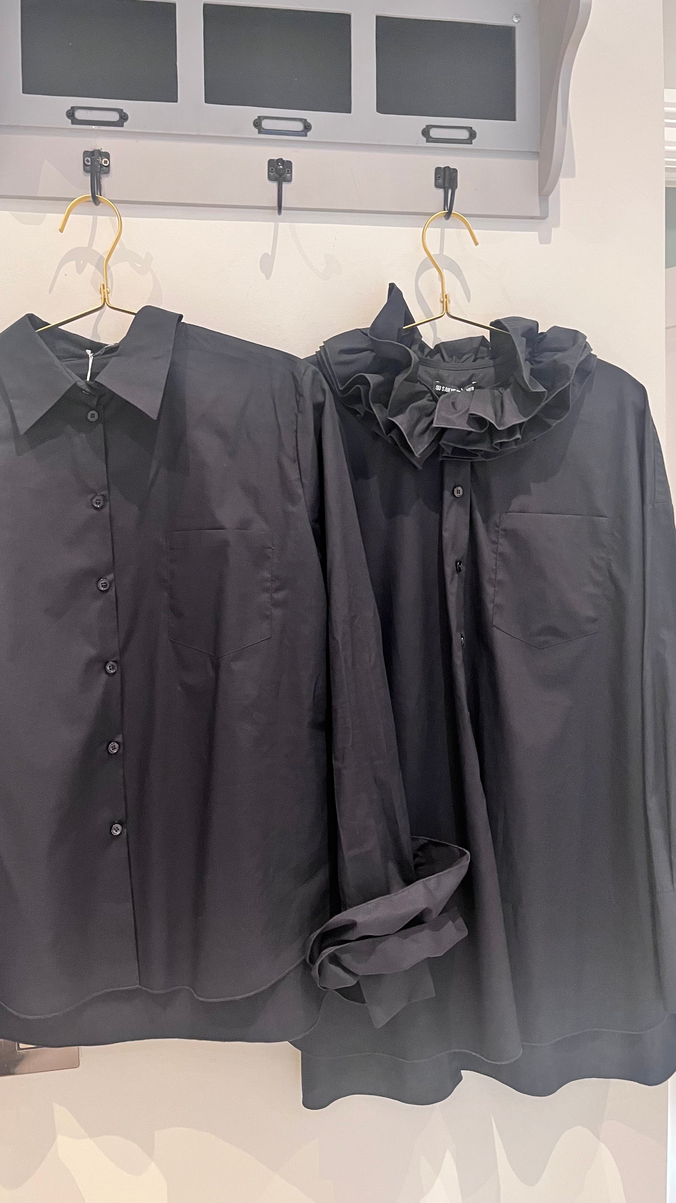 Susanne Bommer Navy Shirt with Frill Cuffs - SKULPT Dublin