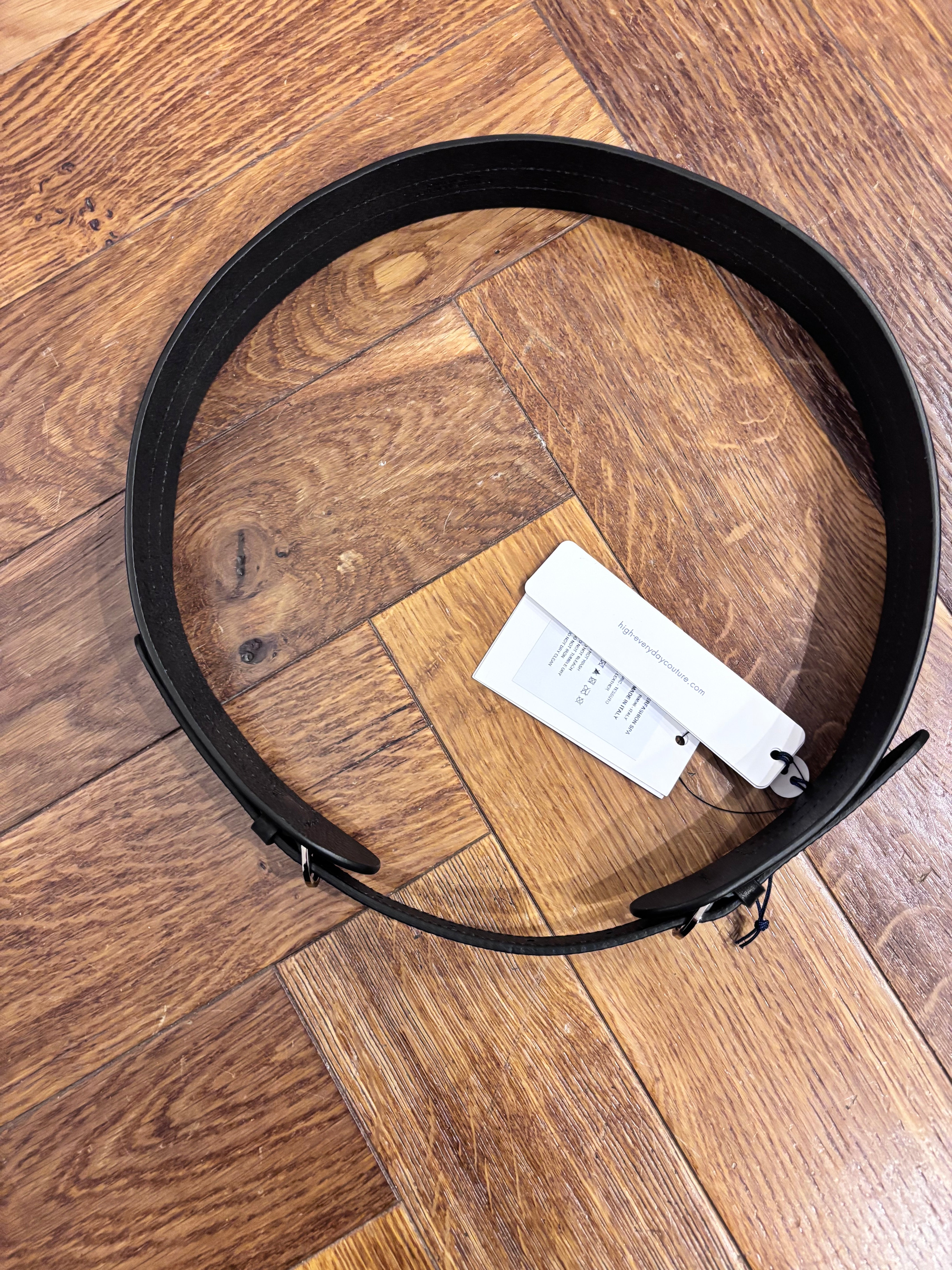 High Everyday Couture Double Closure Black Leather Belt - SKULPT Dublin