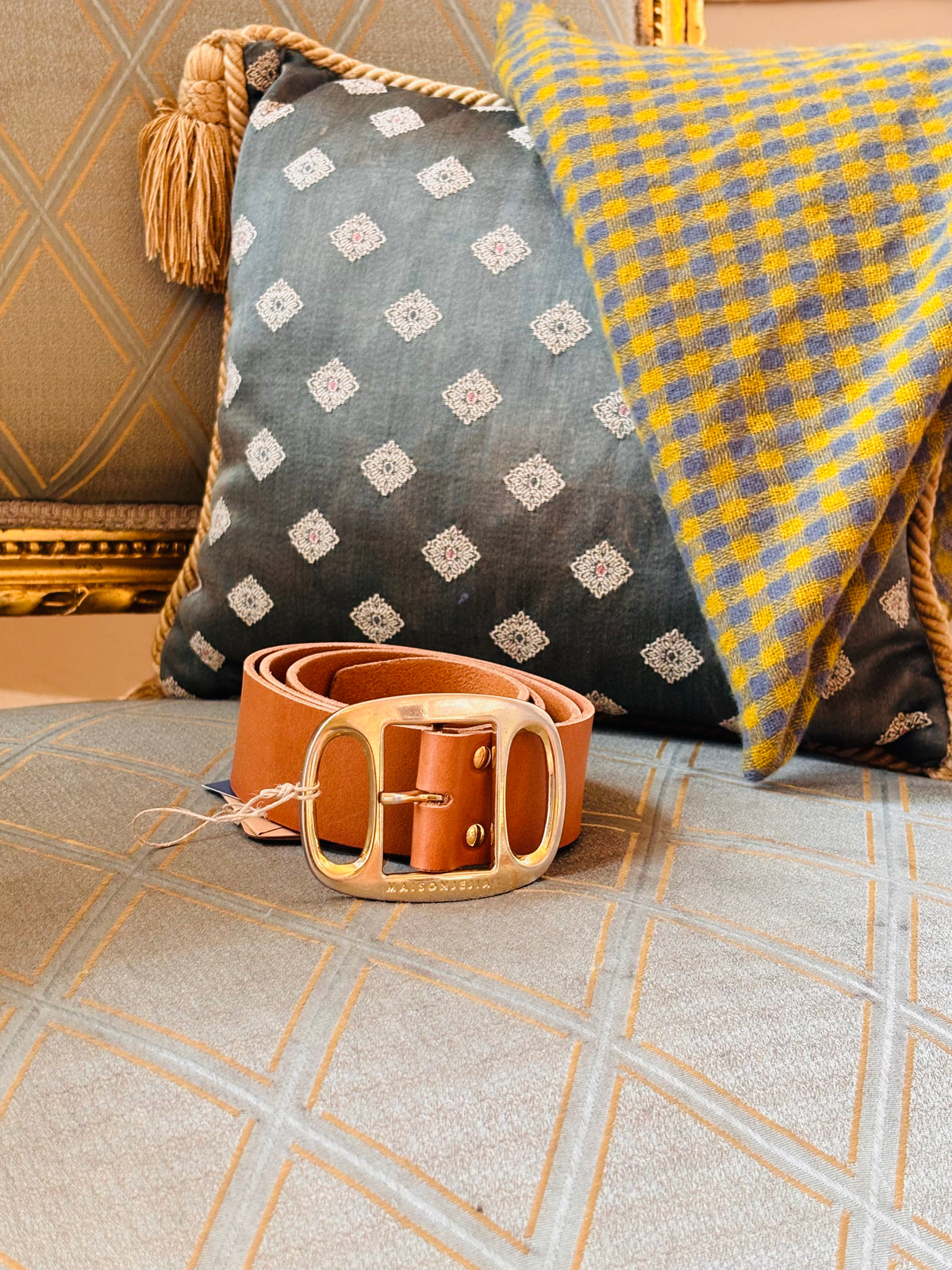 Jejia Leather Belt in Camel