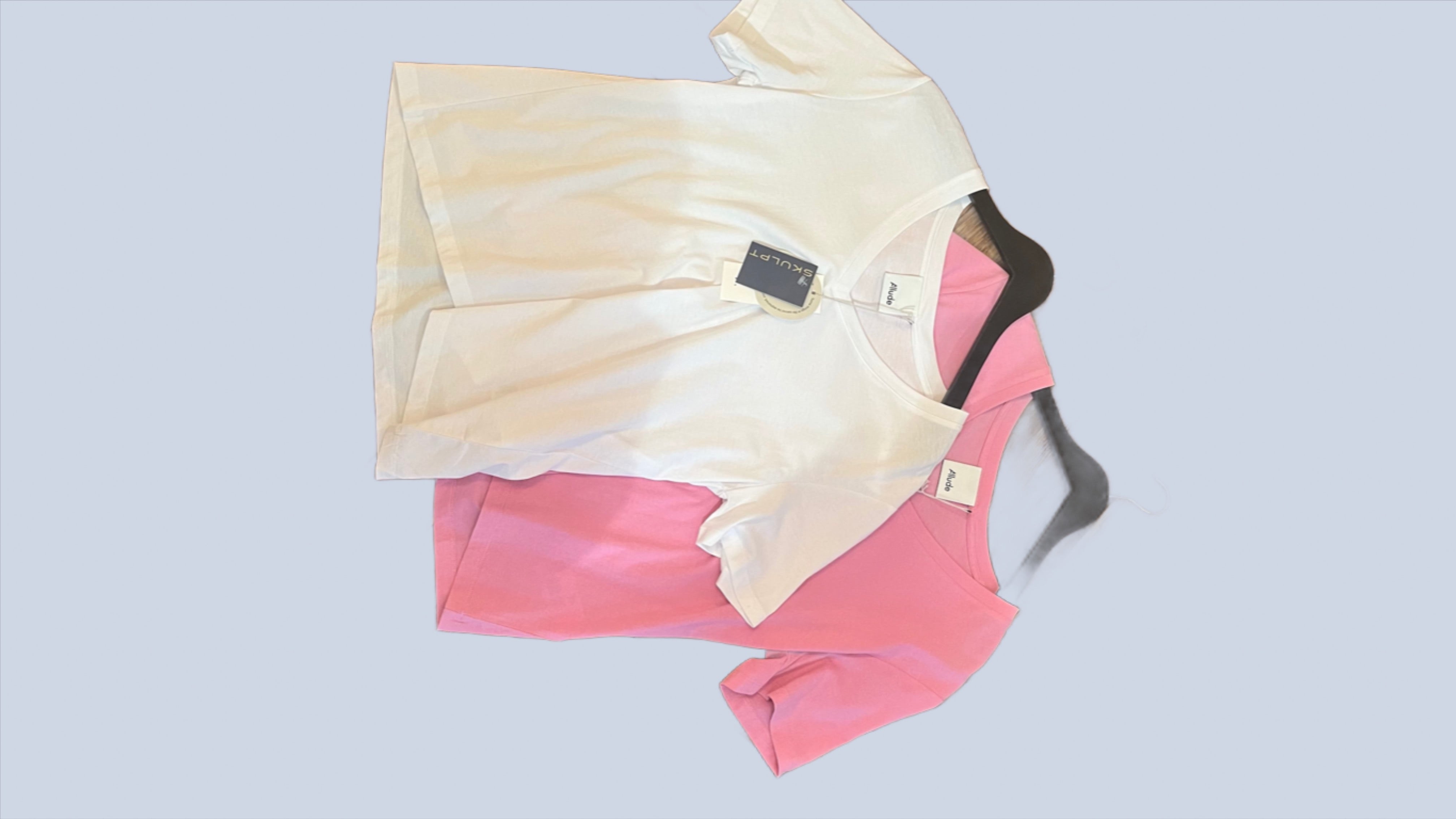 Allude Cotton V Neck Tee in Pink - SKULPT Dublin