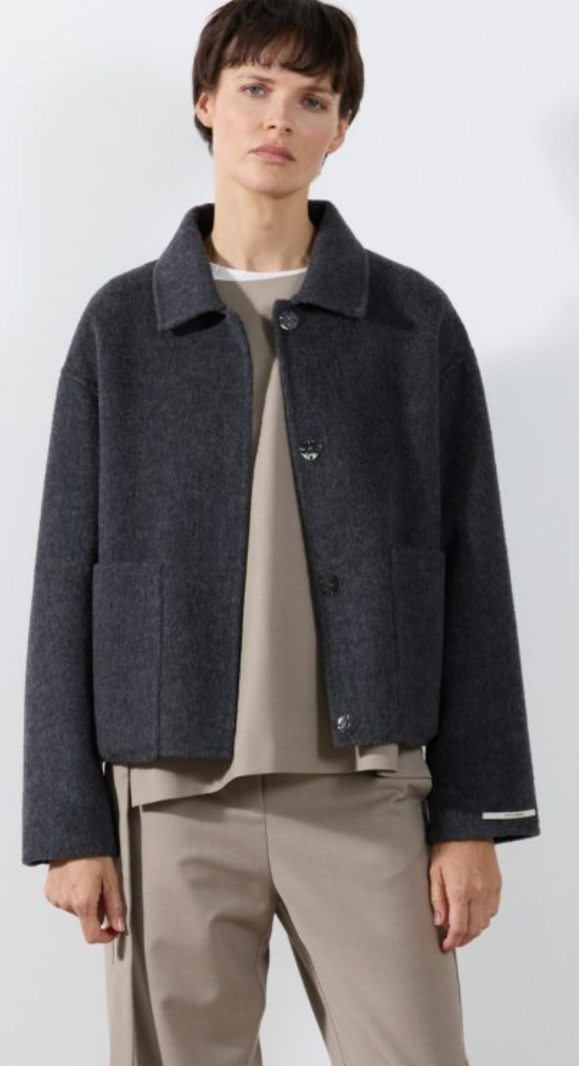 Rialto48 Wool Coat in Anthracite - SKULPT Dublin