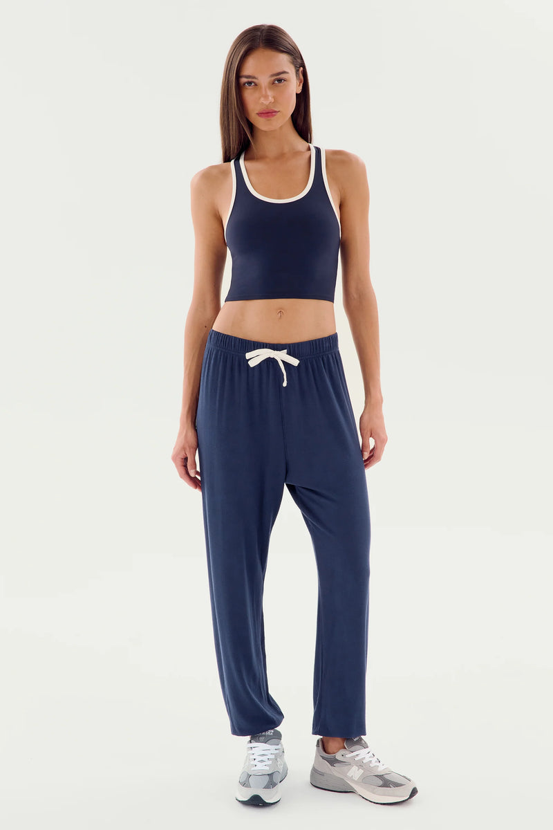 Splits59 Andie Warm Up Oversized Sweatpants in Navy - SKULPT Dublin