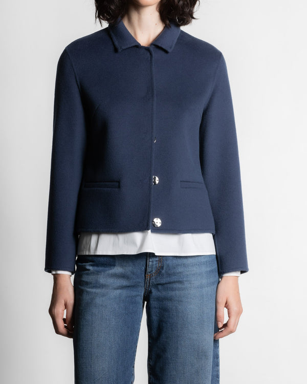 Rialto48 Glicine Wool Coat in Denim Blue - SKULPT Dublin