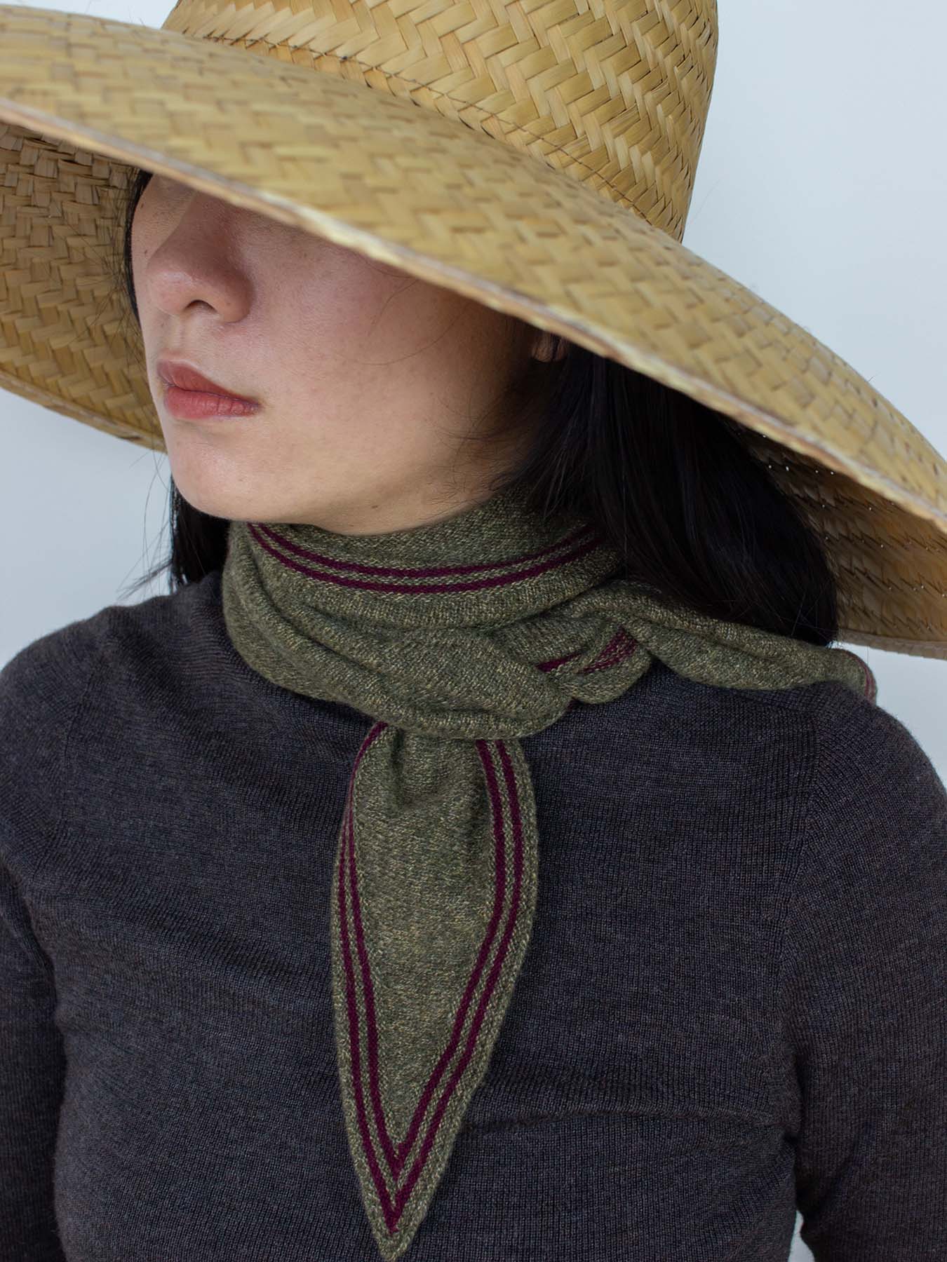 Oats & Rice Scarf in Mottled Olive