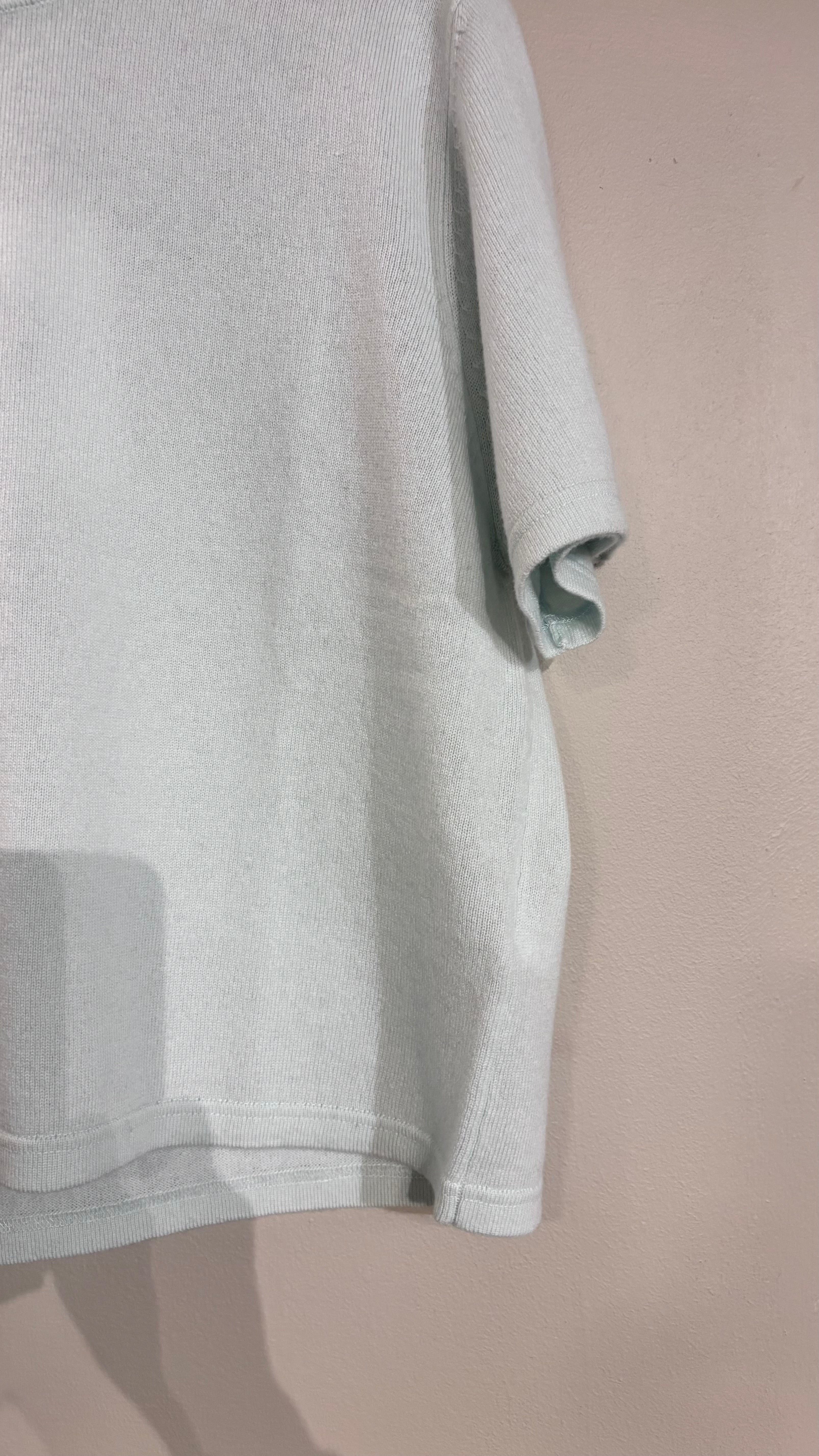 Allude Short Sleeve Cashmere Jumper in Mint - SKULPT Dublin