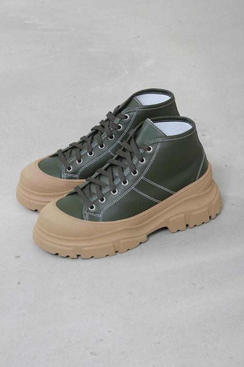 Sofie D'Hoore Leather Sneaker in Pine - SKULPT Dublin
