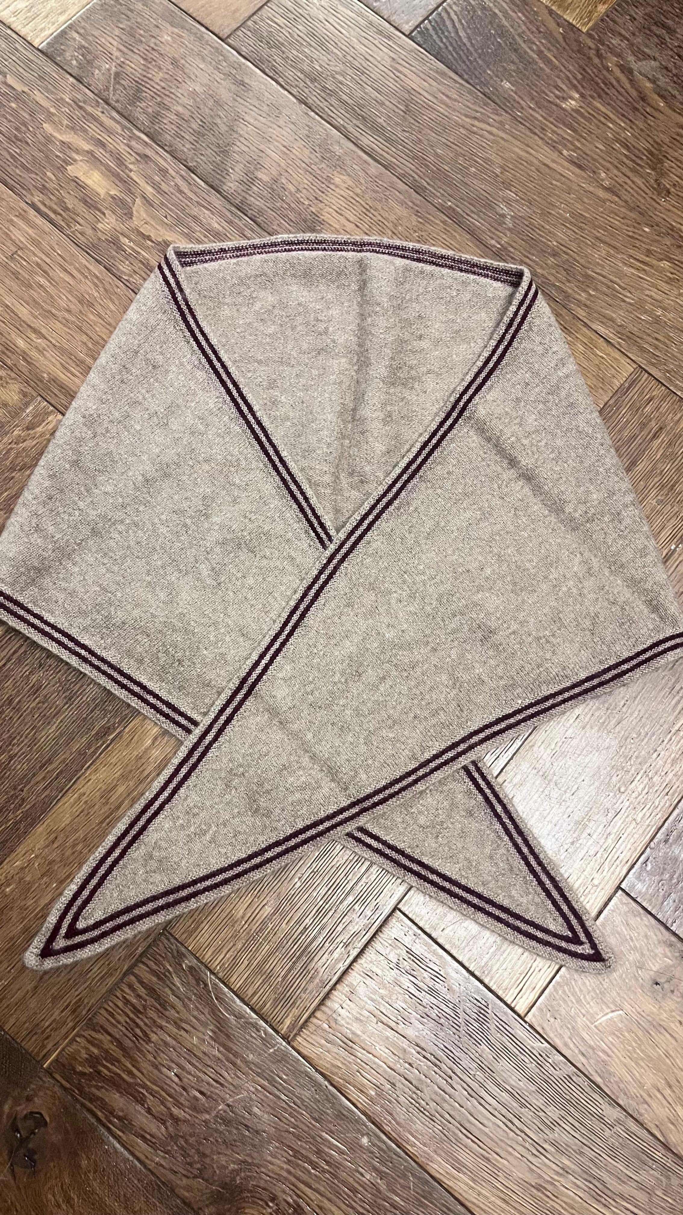 Oats & Rice Scarf in Taupe and Bordeaux - SKULPT Dublin