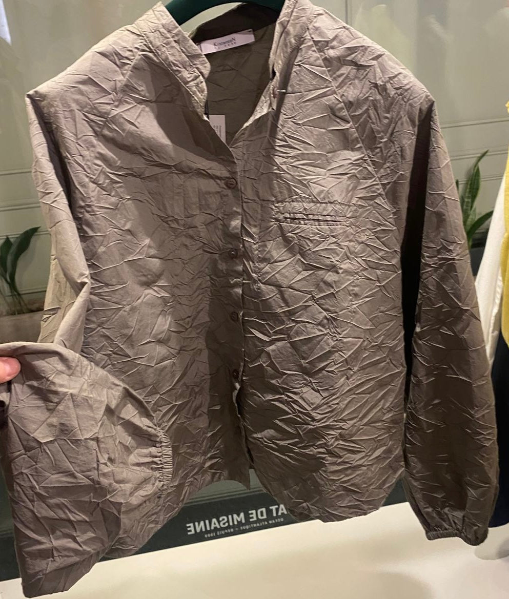 KristenseN Du Nord Crinkle Top in Khaki - SKULPT Dublin