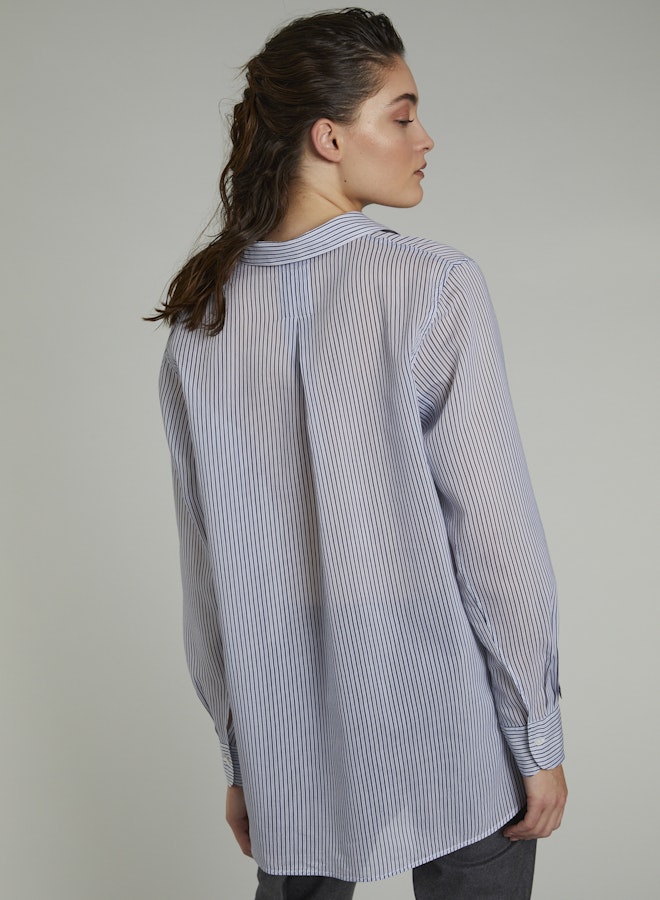 Lis Lareida Abbie Shirt in Night Blue Stripe - SKULPT Dublin