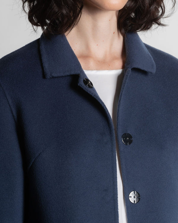 Rialto48 Glicine Wool Coat in Denim Blue - SKULPT Dublin