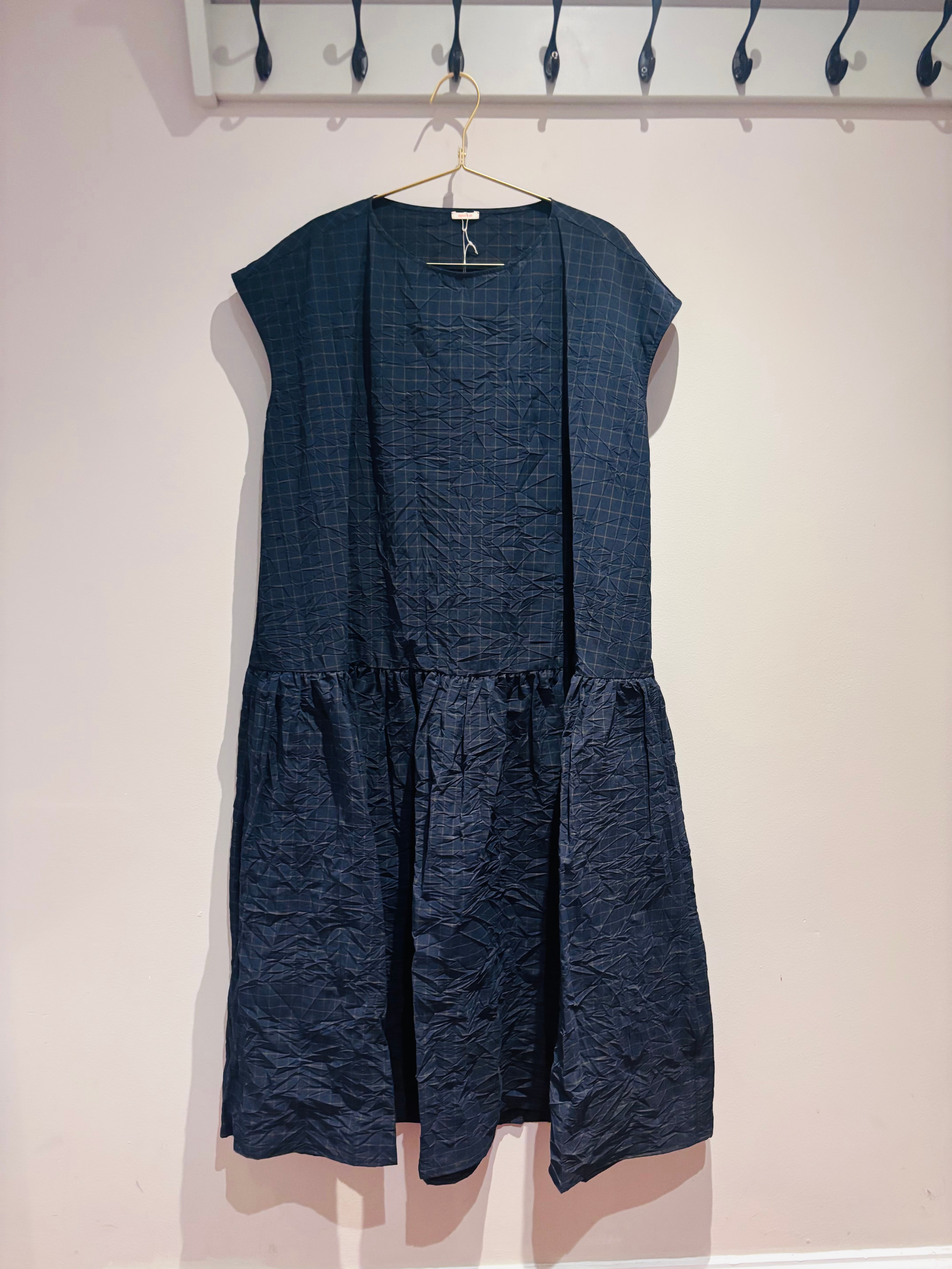 ApuntoB Dress in Navy and Khaki Check - SKULPT Dublin