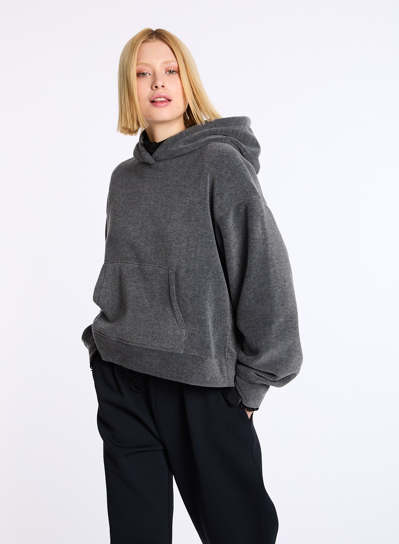 Lis Lareida Fleece Hoodie in Charcoal - SKULPT Dublin