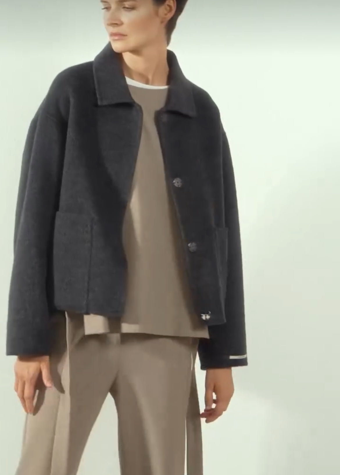 Rialto48 Wool Coat in Anthracite - SKULPT Dublin