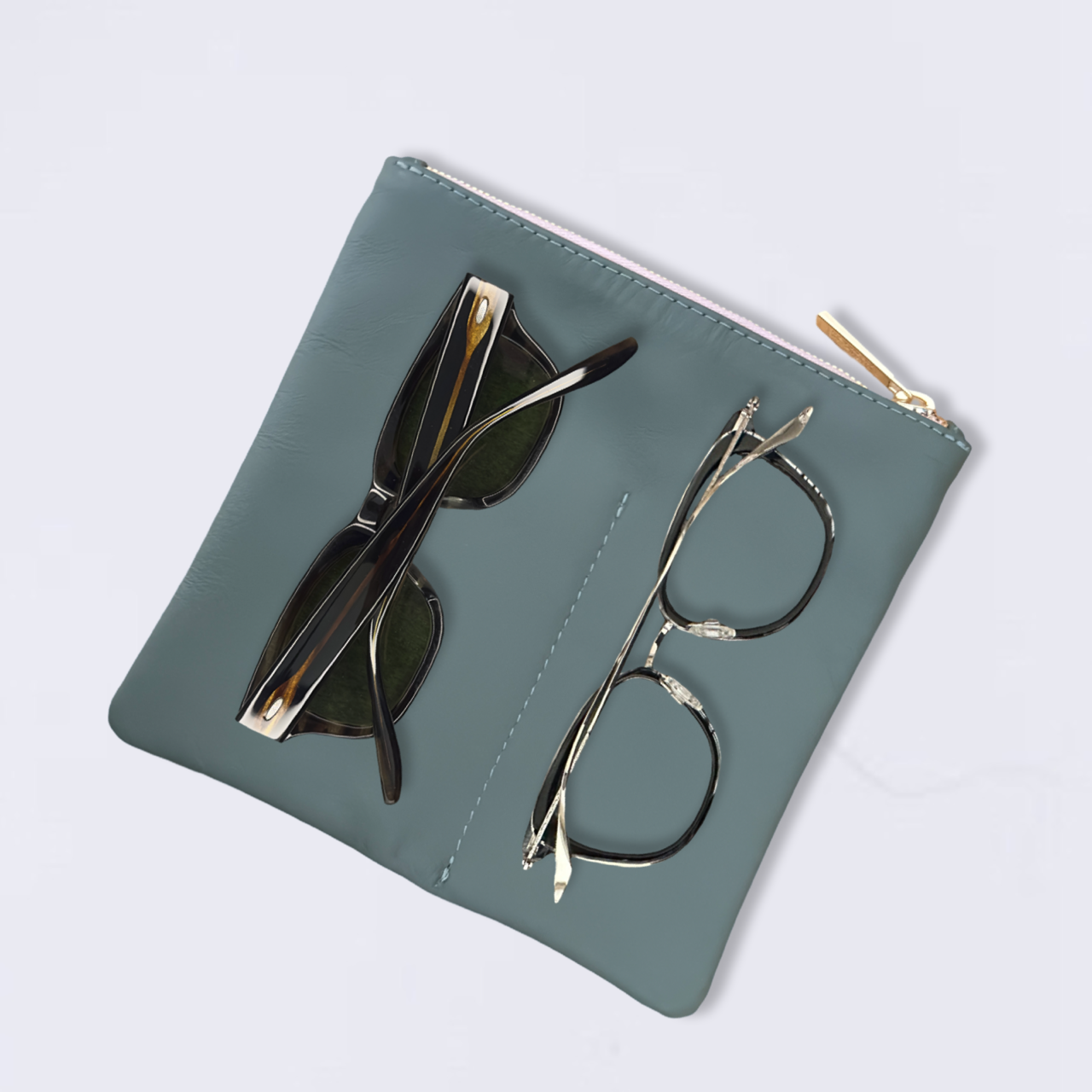 Asher Leather Double Glasses Case Holder