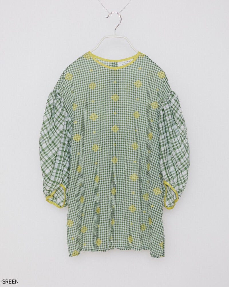 Antipast Embroidery Top in Green and Yellow - SKULPT Dublin