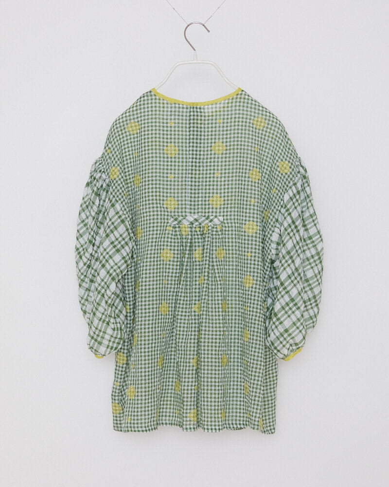 Antipast Embroidery Top in Green and Yellow - SKULPT Dublin