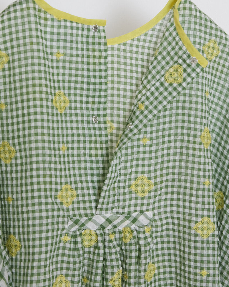 Antipast Embroidery Top in Green and Yellow - SKULPT Dublin
