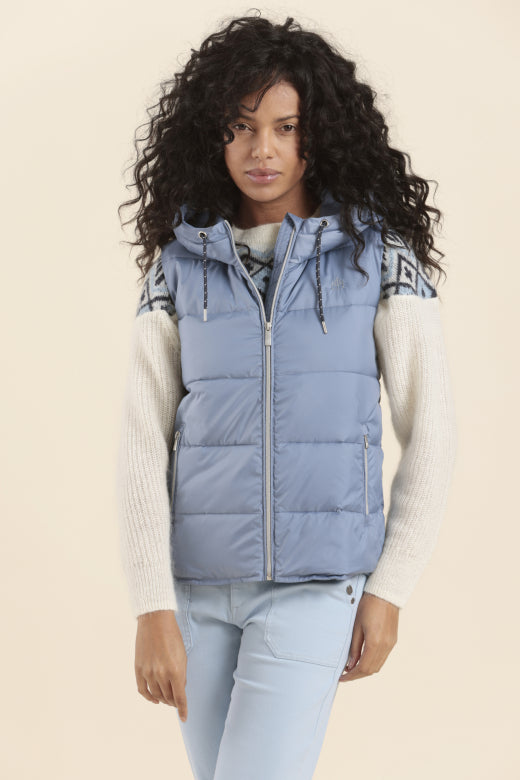 Mat de Misaine Sleeveless Jacket in Blue Denim - SKULPT Dublin