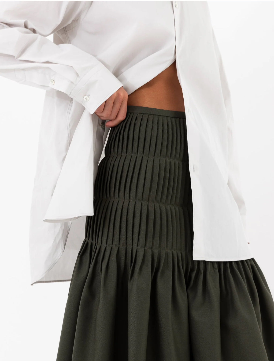 Sofie D'Hoore Wool Skirt in Prince of wales check - SKULPT Dublin