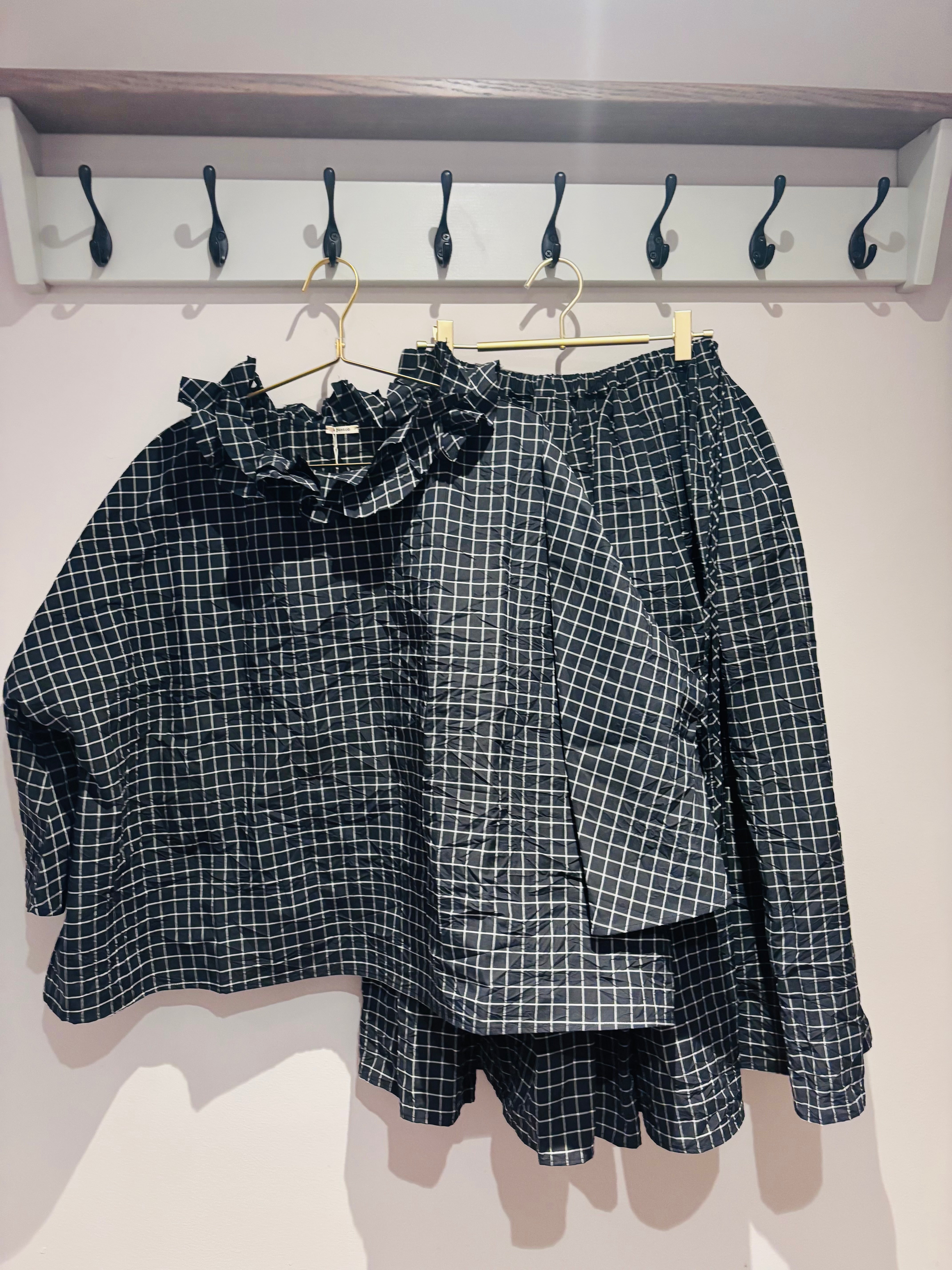 ApuntoB Skirt in Vintage Black and Ecru Check - SKULPT Dublin