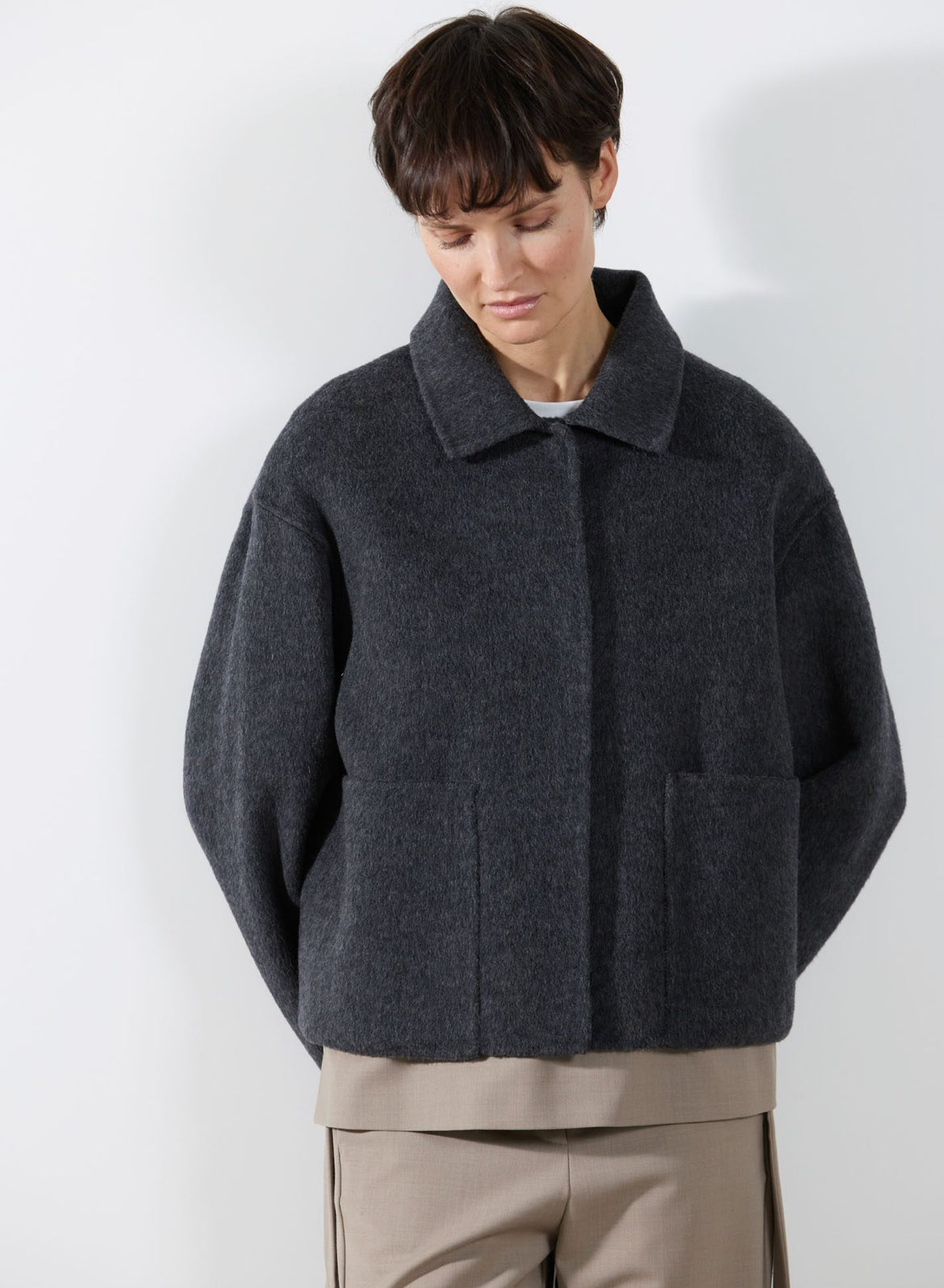 Rialto48 Wool Coat in Anthracite - SKULPT Dublin