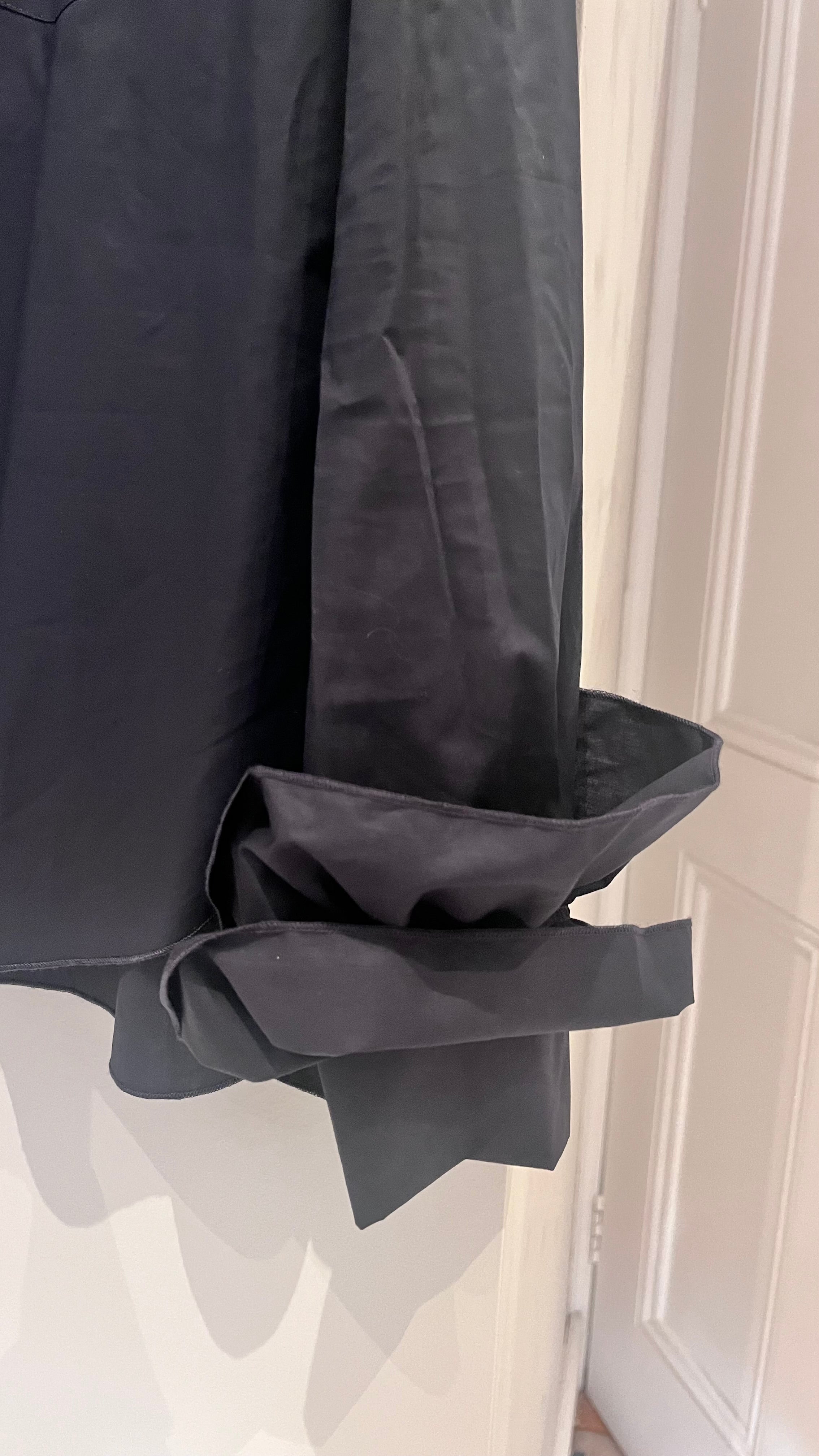 Susanne Bommer Navy Shirt with Frill Cuffs - SKULPT Dublin