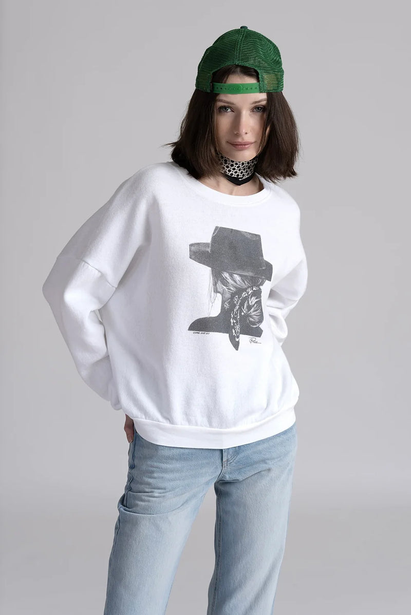 CPress Studio Come and Go Sweatshirt in Worn White - SKULPT Dublin