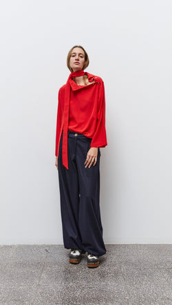 Jejia Oscar Silk Shirt in Red - SKULPT Dublin