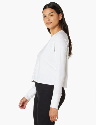 Beyond Yoga Daydreamer Long Sleeve Top in Cloud White - SKULPT Dublin