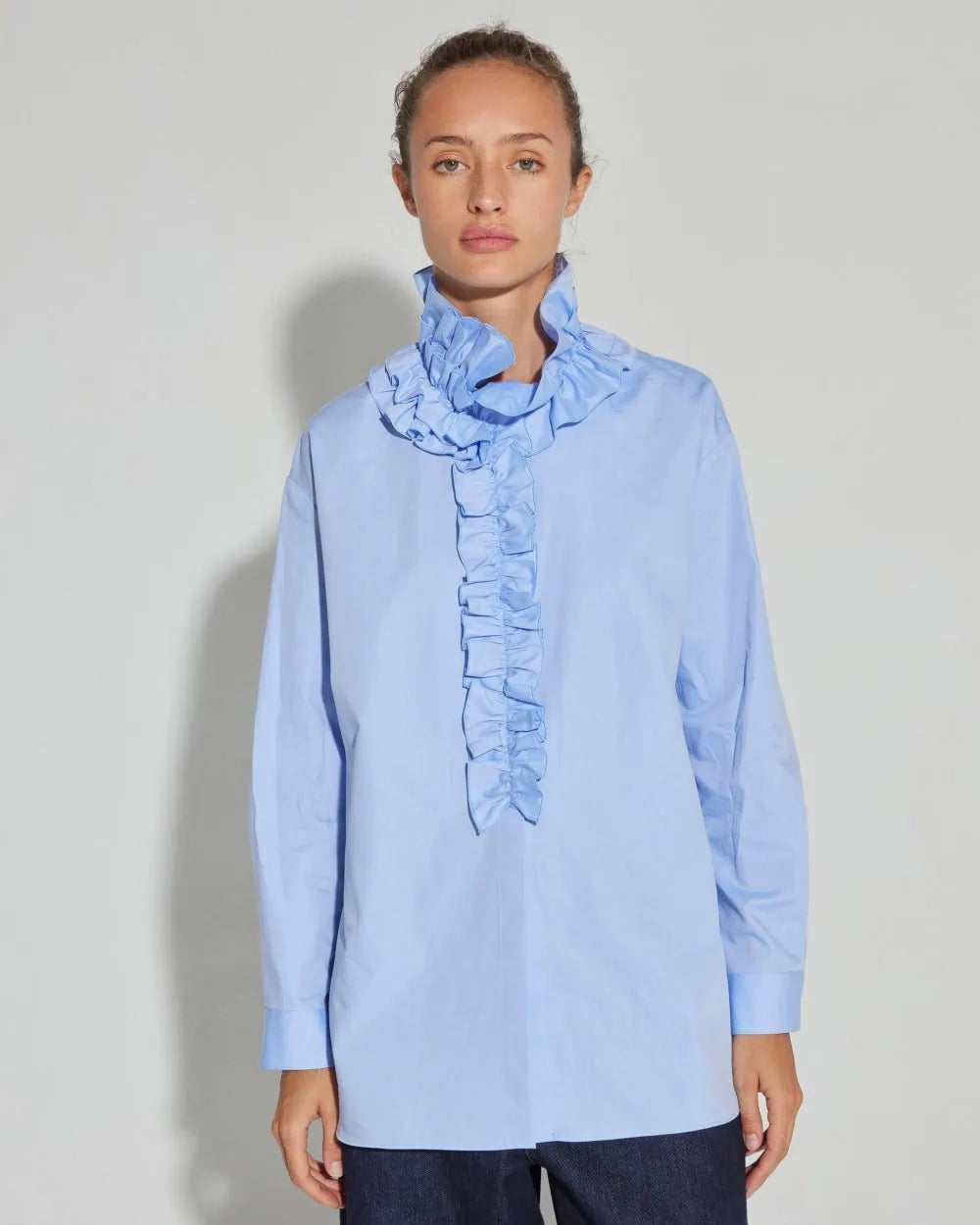 Tot-Hom Ruffled Shirt in Blue