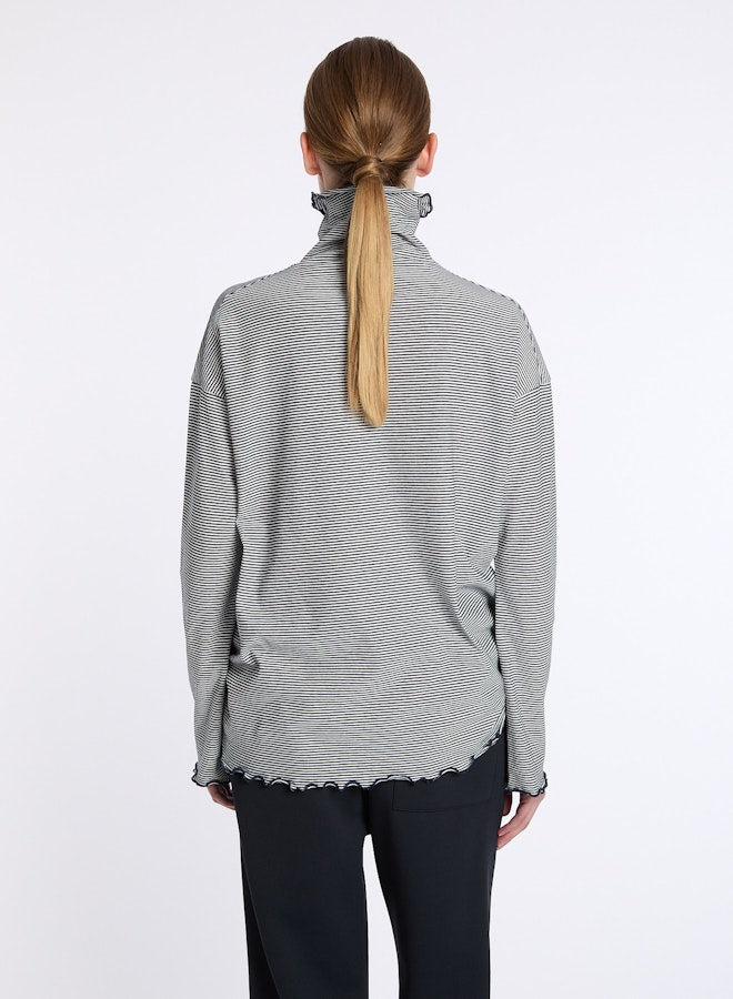 Lis Lareida Roll Neck Jersey Navy Stripe - SKULPT Dublin