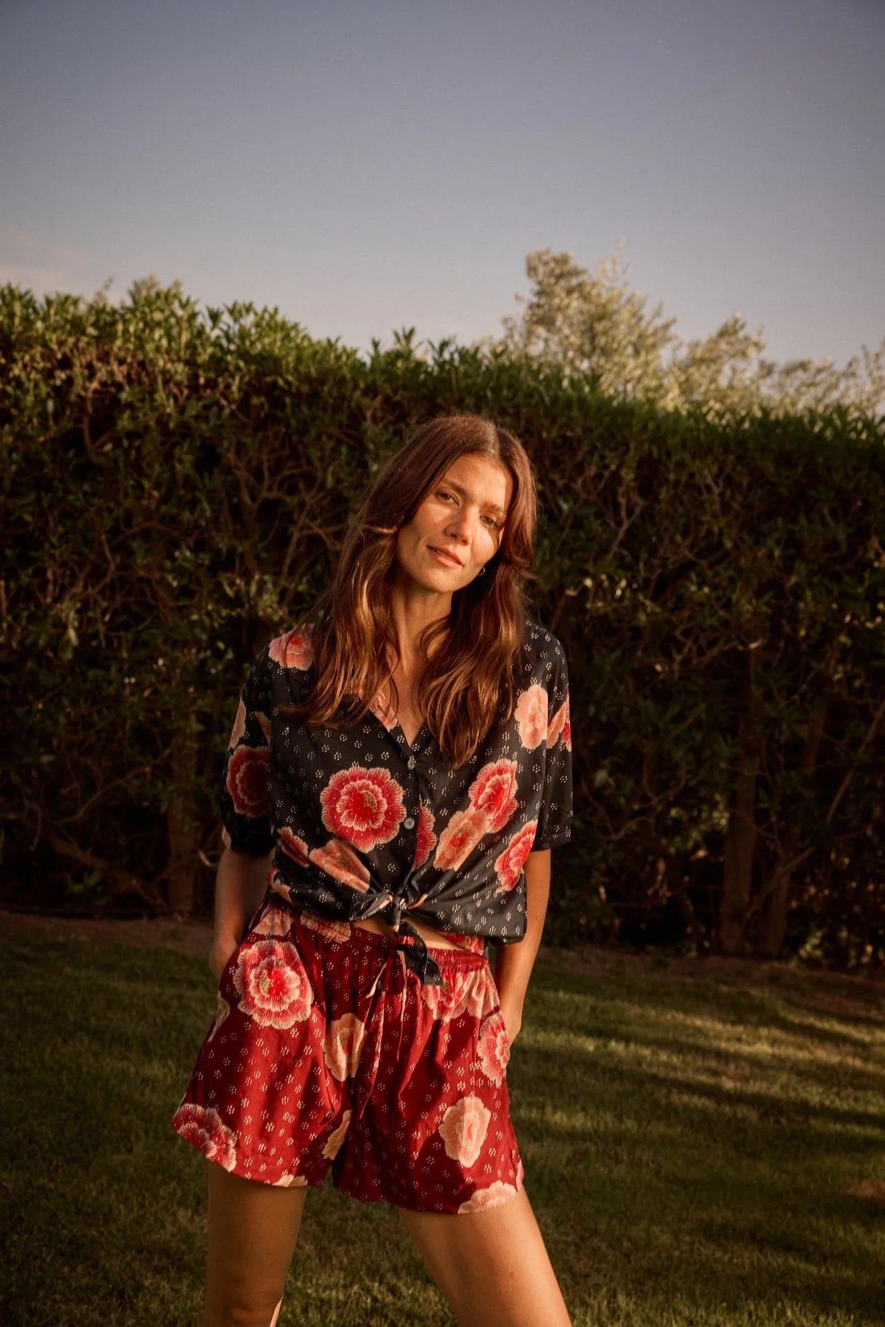 Natalie Martin Short Sleeve Shirt in Poppy Indigo - SKULPT Dublin