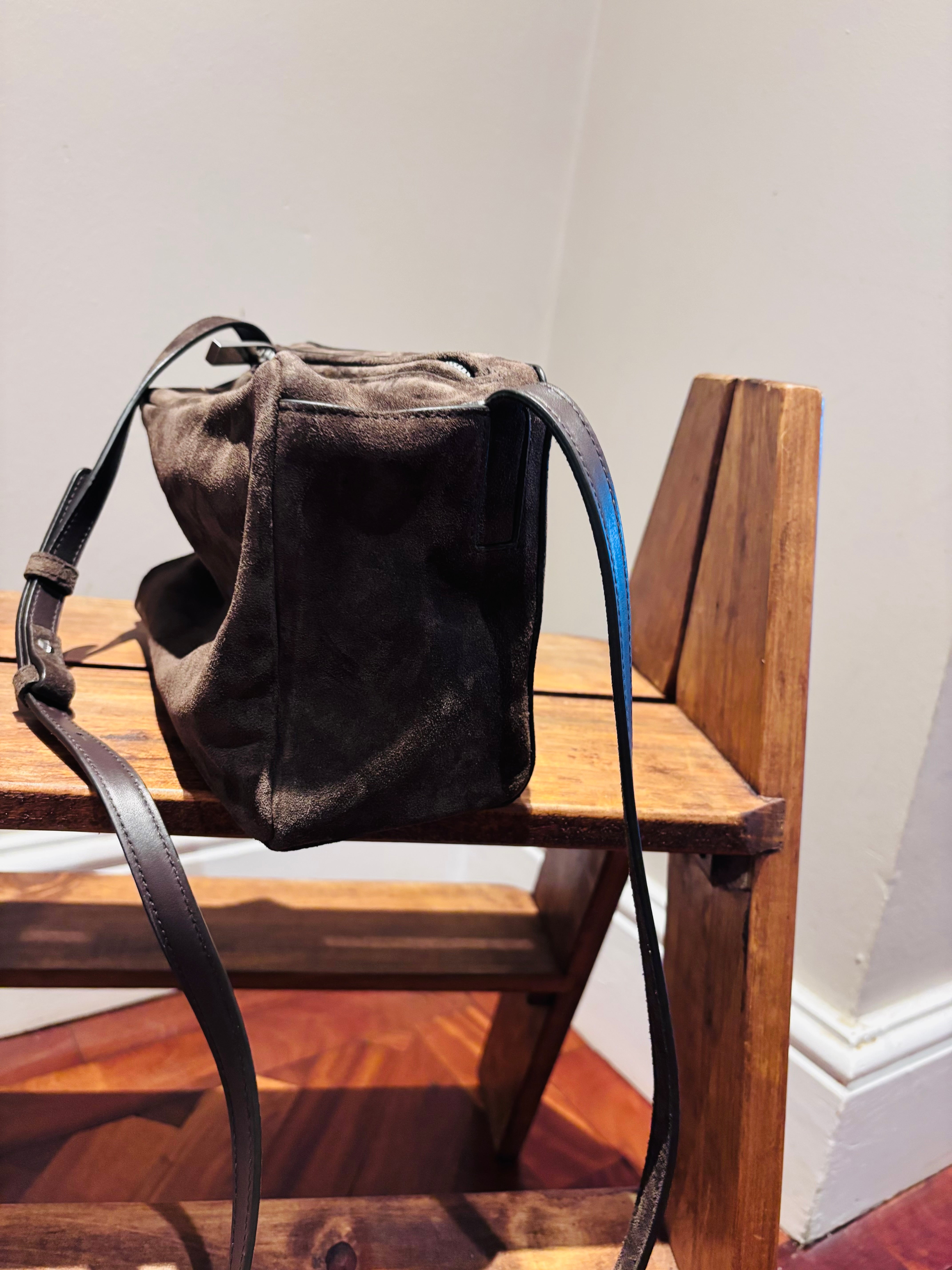 Marsell Suede Box Handbag in Chocolate - SKULPT Dublin